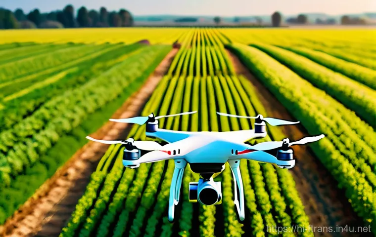 전기 드론 시장 전망 - **Prompt: Precision Agriculture with Electric Drone**
    "An idyllic, sun-drenched agricultural fie...
