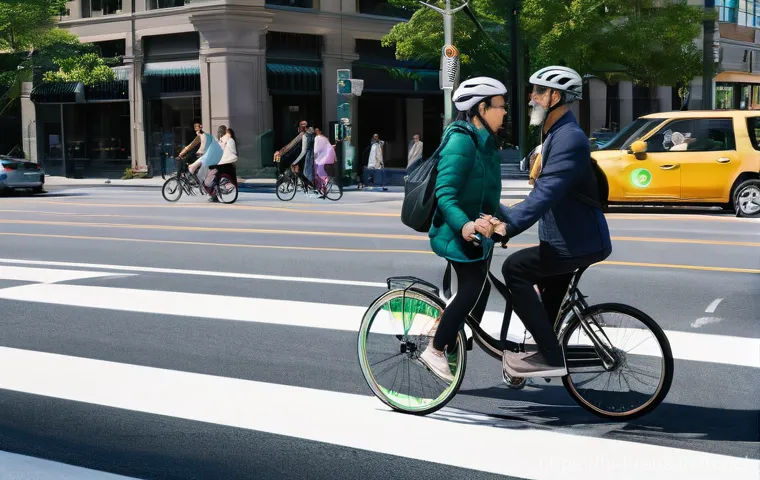스마트 교차로 - **Emergency Priority at a Smart Intersection**: A ground-level perspective of a well-maintained, mod...