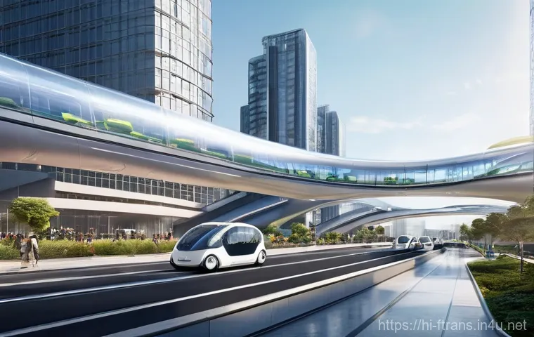 스마트 시티 교통 - **Green Urban Future with Electric Vehicles:**
    "A clean and eco-friendly street scene in a smart...