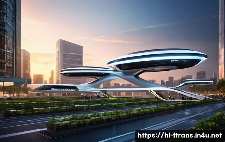 미래 운송 기업들 - **Prompt 1: Urban Air Mobility Hub**
    "A vibrant, futuristic cityscape at dusk, with sleek, silen...