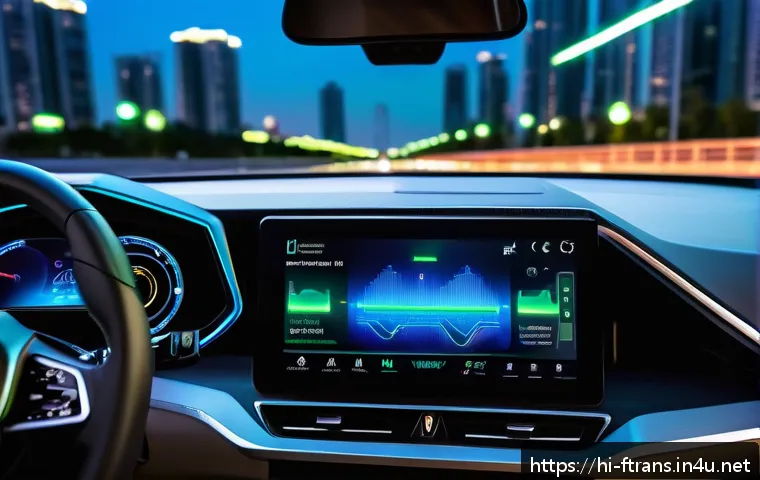 배터리 가격 혁신 - A futuristic solid-state battery inside a sleek electric vehicle dashboard, glowing softly with blue...
